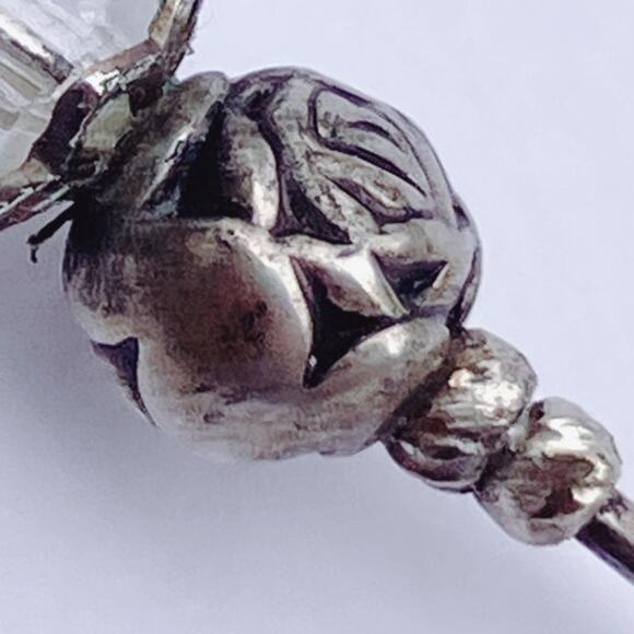 Vintage Mid Century Cloisonné Hat Pin AB Glass Beads Floral Stick Pin 1950s - Picture 9 of 16